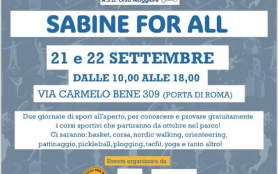 Sabine4all: si replica il 21 e 22 Settembre